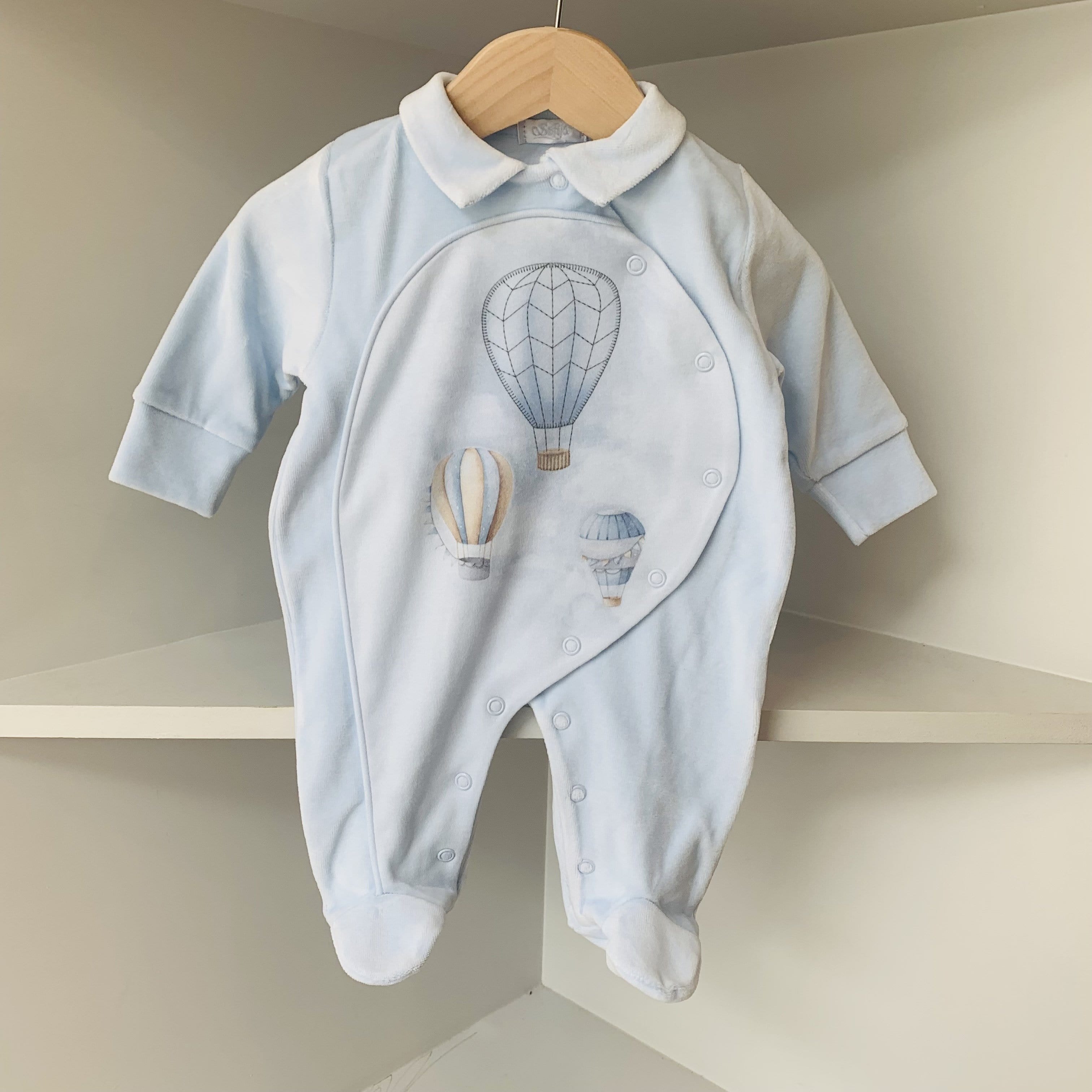 SOFIJA - Bingo Velour Babygrow - Blue