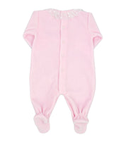 Rapife - Bib  Velour Lace Babygrow - Pink