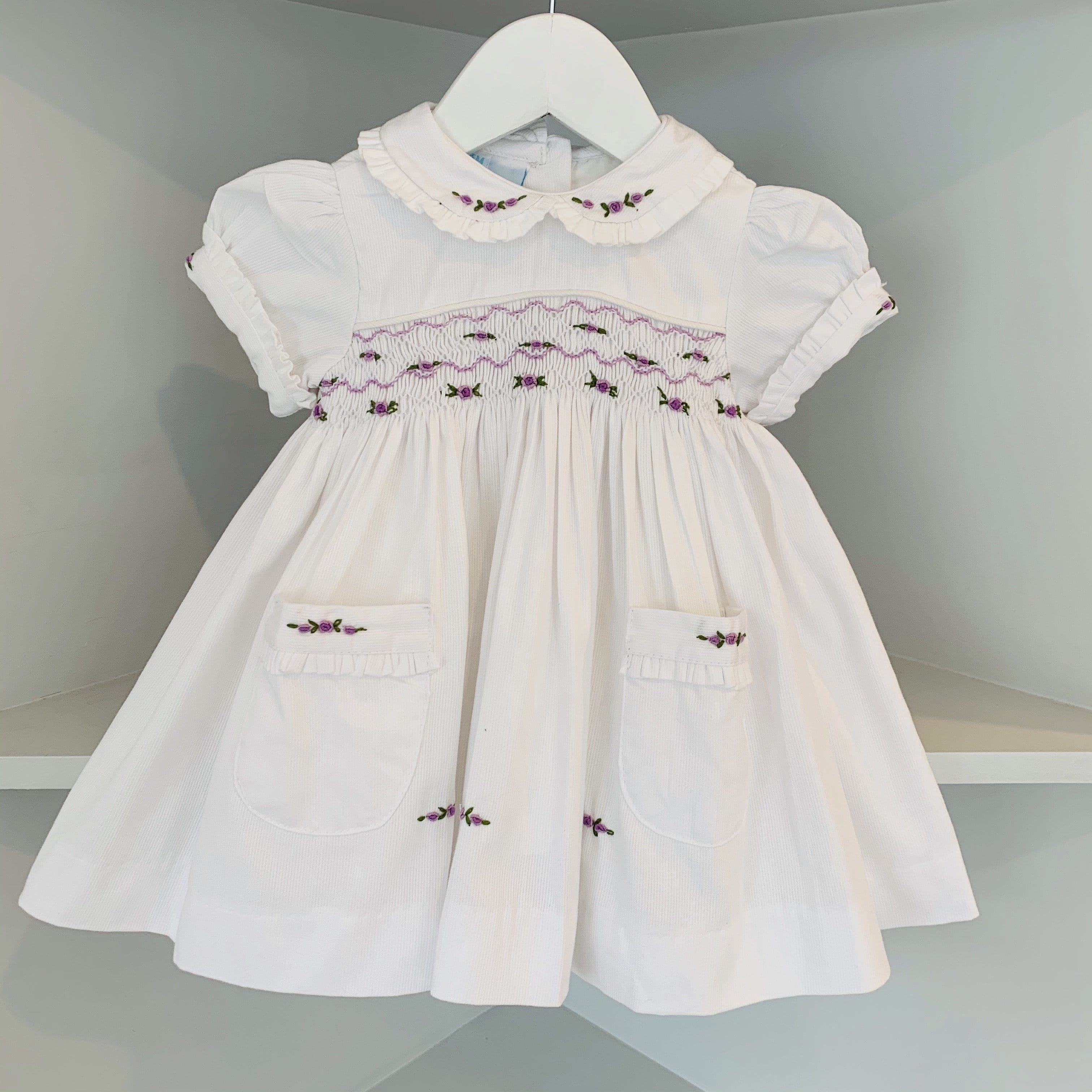 ANNAFIE -  Smocked Rose Dress - Lilac