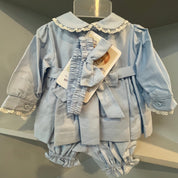 PRETTY ORIGINALS - Smocked Dress Set & Hairband  - Blue