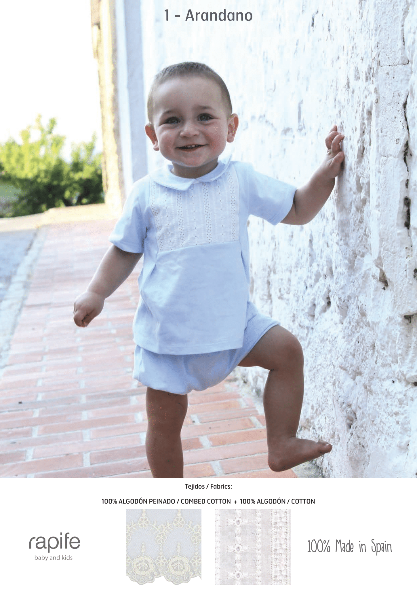 Rapife - Broderie Anglaise Detail  Two Piece Set - Blue