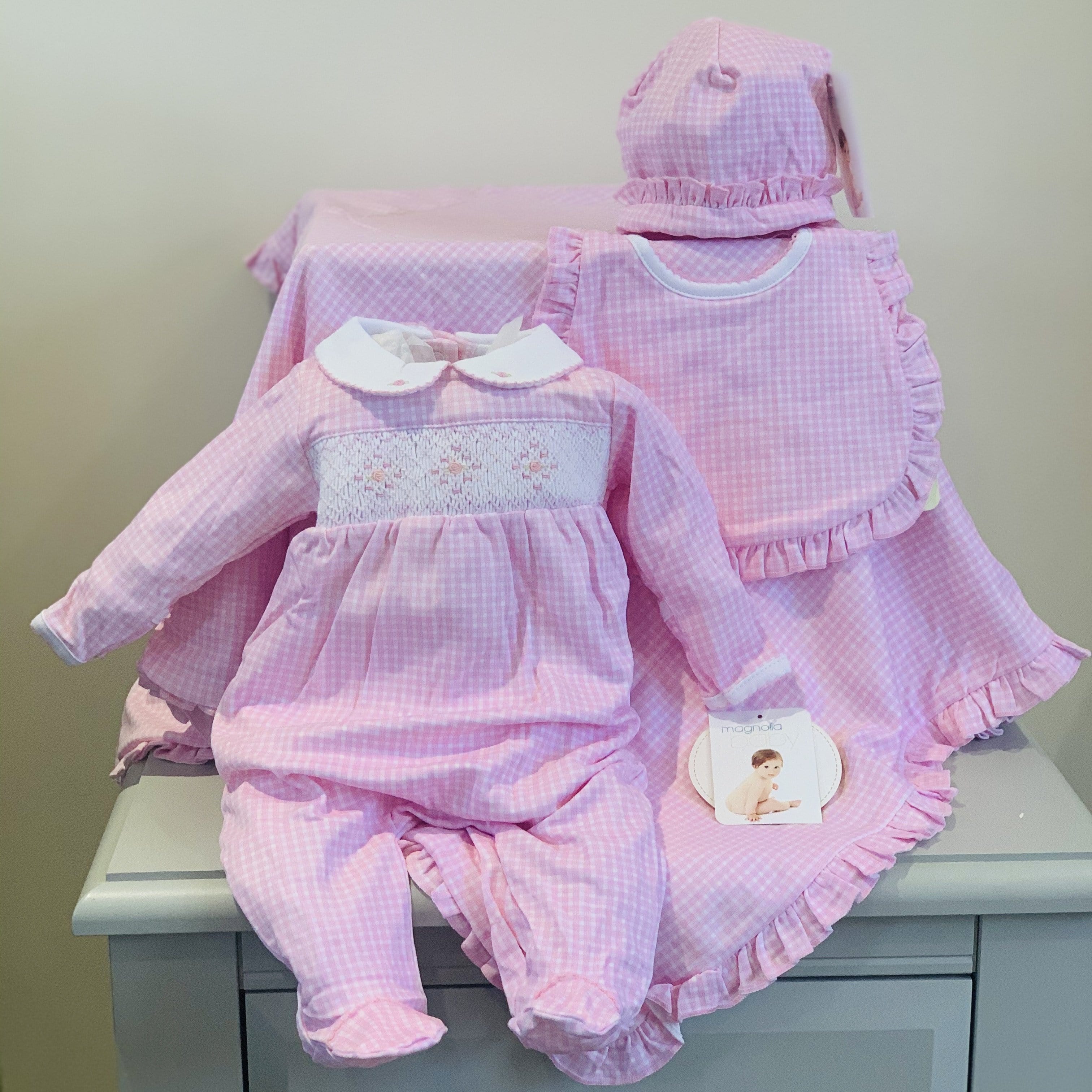 MAGNOLIA BABY - Mia & Ollie’s Smocked Set - Pink