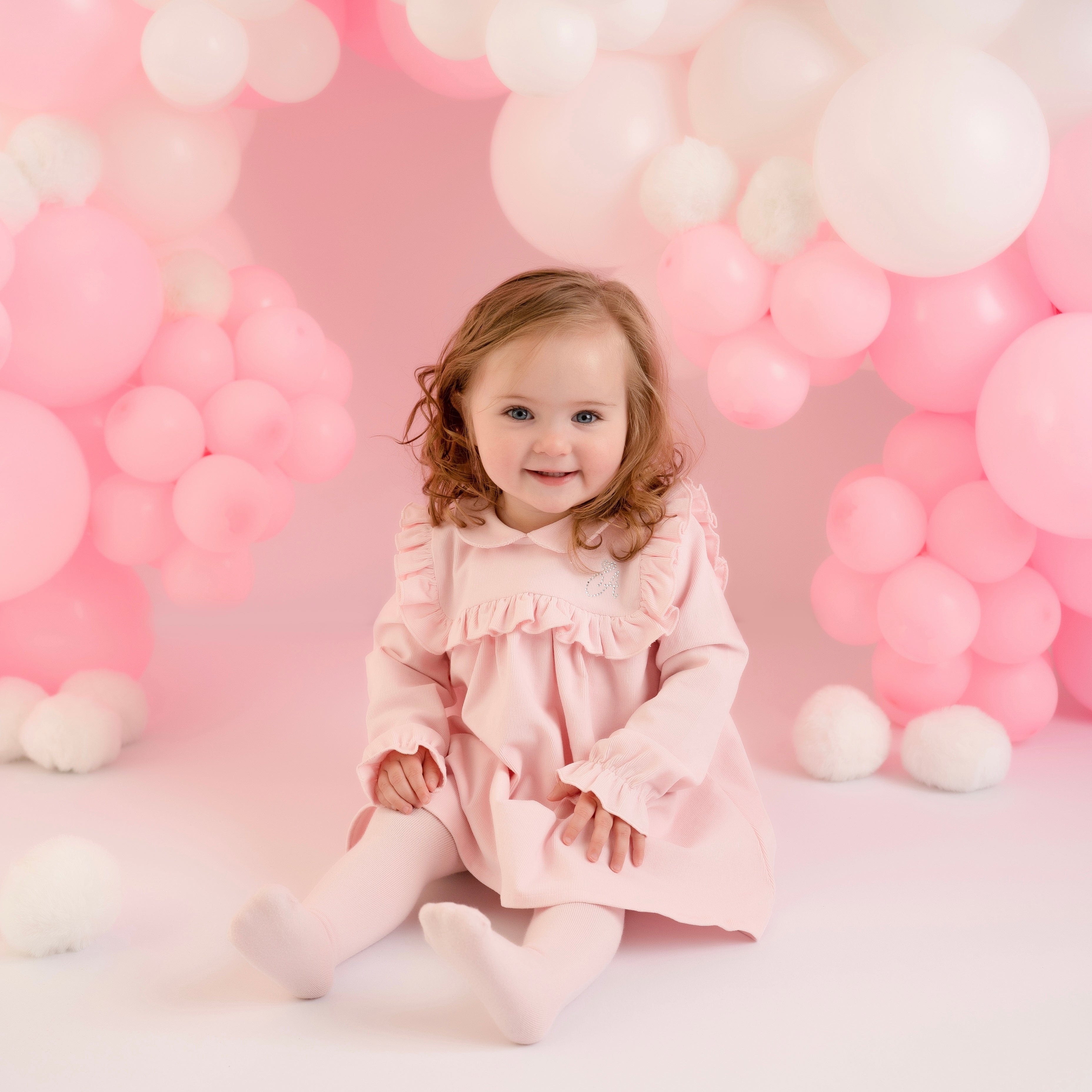 LITTLE A - Elspeth baby Cord Dress - Baby Pink