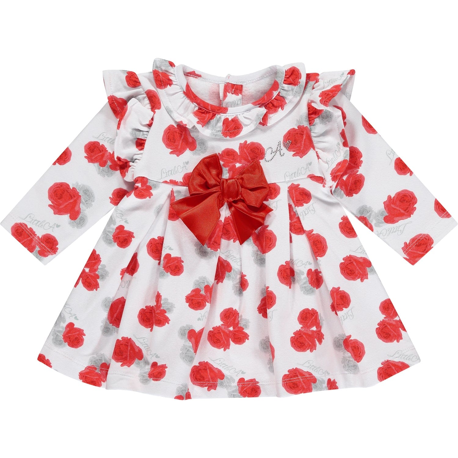 LITTLE A - Franny Rose Print Dress - White