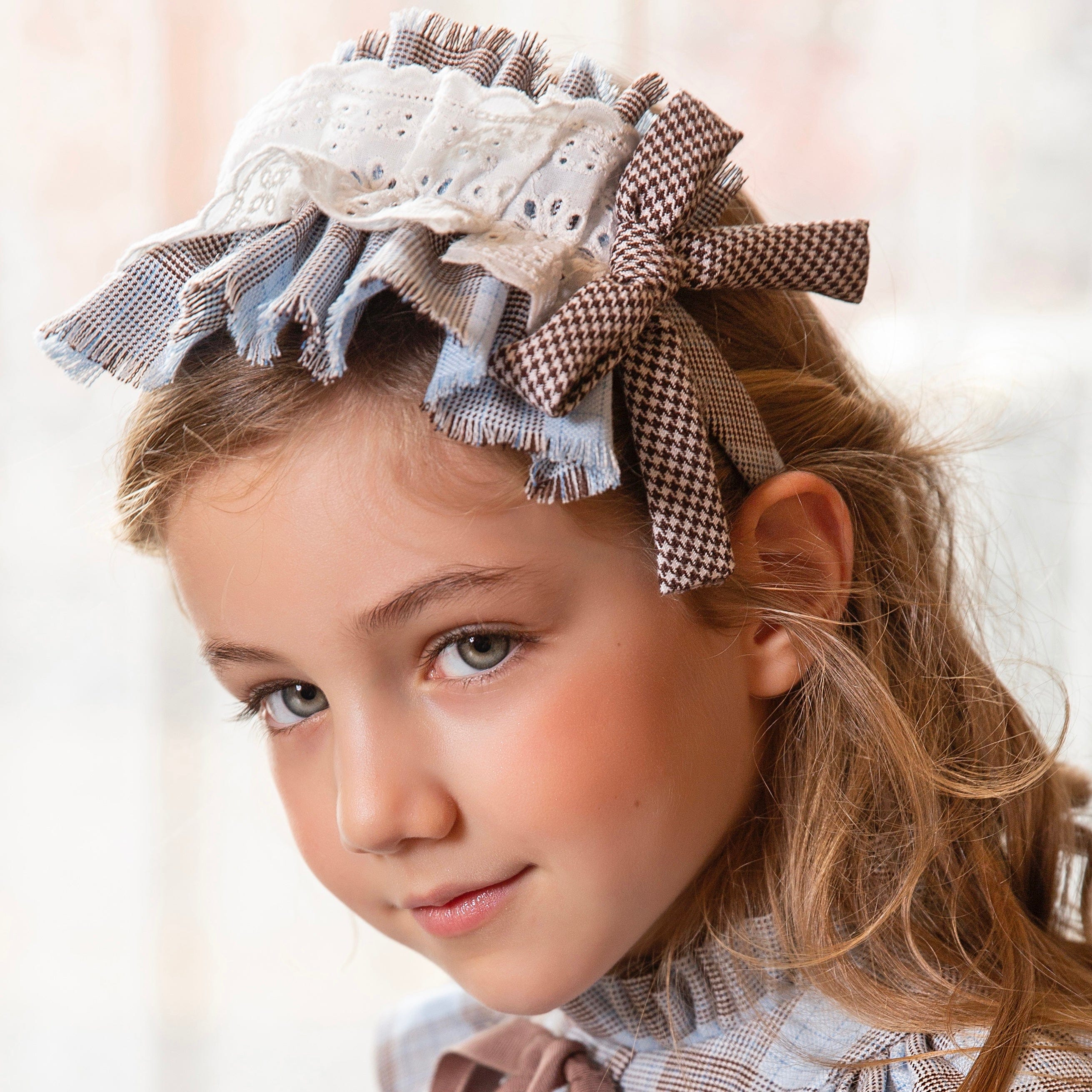 MERAKI - Sweet Tartan Hairband - Baby Blue