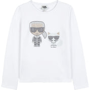 Karl Lagerfeld - Karl & Choupette Top - White