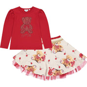 A DEE - Minnie Teddy Skirt Set - Red