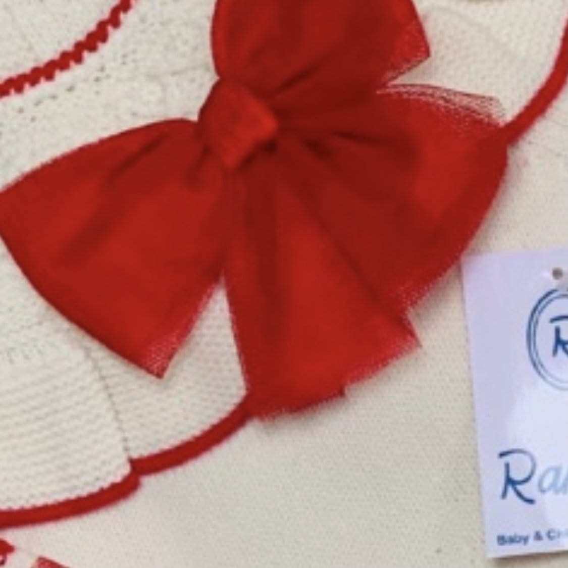 RAHIGO - Five Piece Skirt Set With Red Tulle Bow - Cream
