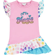A DEE - Polka Dot Leggings Two Piece Set - Pink