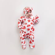 LITTLE A - Florina Rose Print Babygrow - White