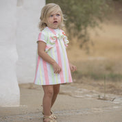 JOSE VARON - Neon Stripe Baby Dress
