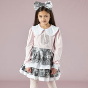 A DEE - Tallulah & Tessy Rose Print Skirt Set - Pale Pink