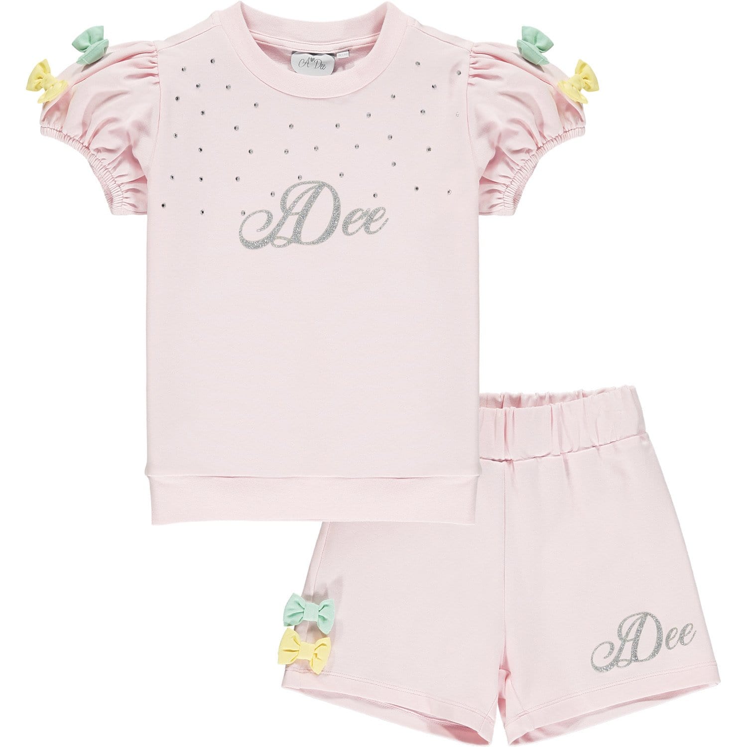 A DEE PALE PINK SWEATSHIRT SHORT SET OMARIA S214520
