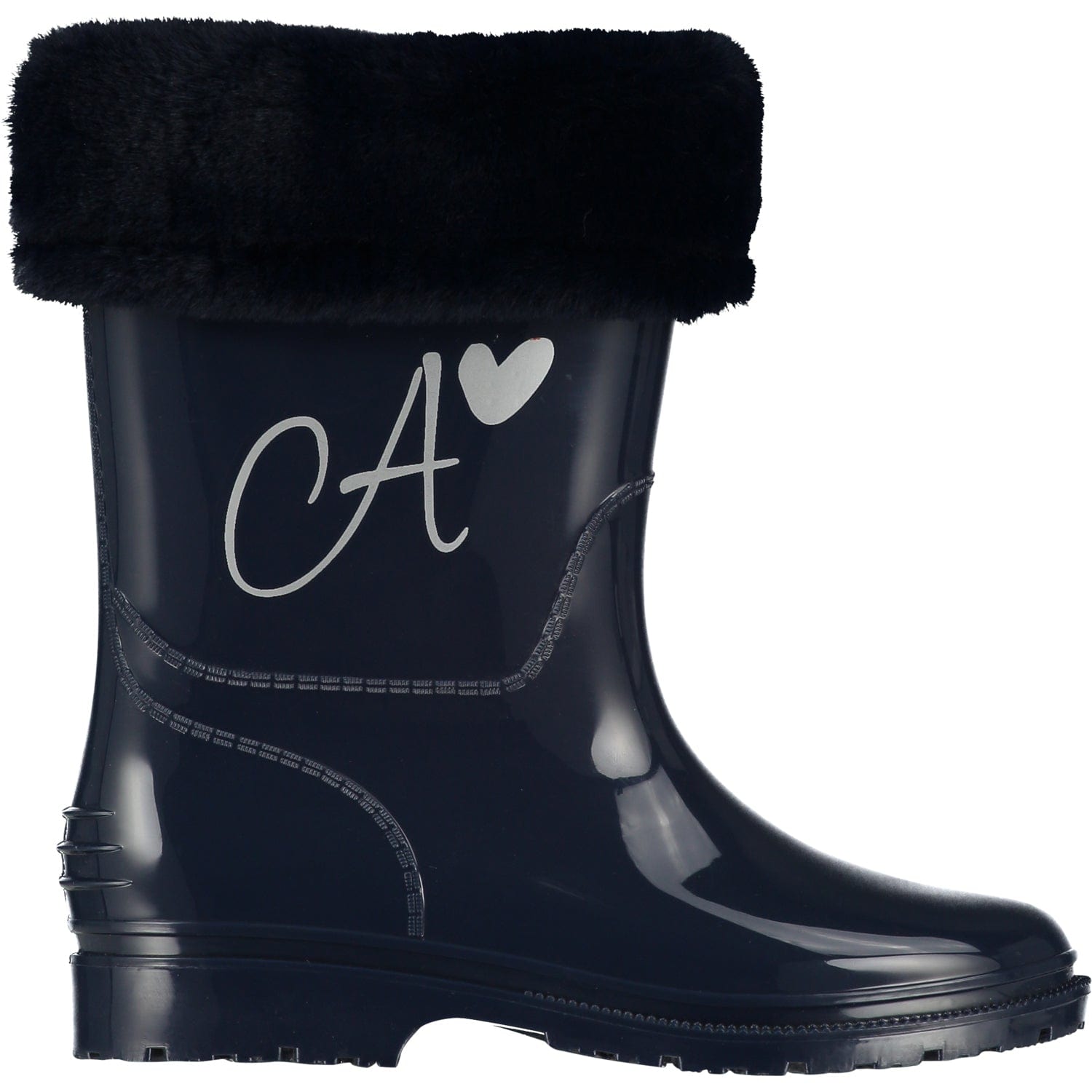 A DEE - Splash Fur Logo Wellie - Blue Navy