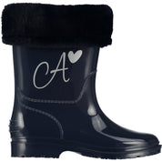 A DEE - Splash Fur Logo Wellie - Blue Navy