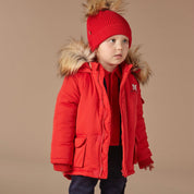 MITCH & SON - Findlay Faux fur Trim Jacket - Red