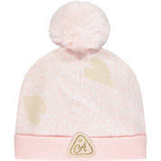A DEE - Primrose Leopard Pompom Hat - Pale Pink