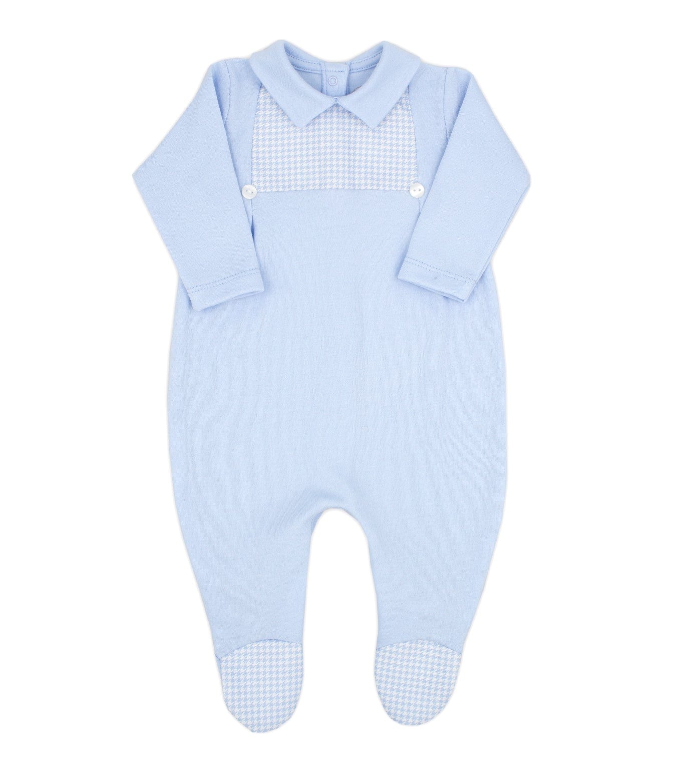 Rapife -  Dogtooth Bib Babygrow - Blue