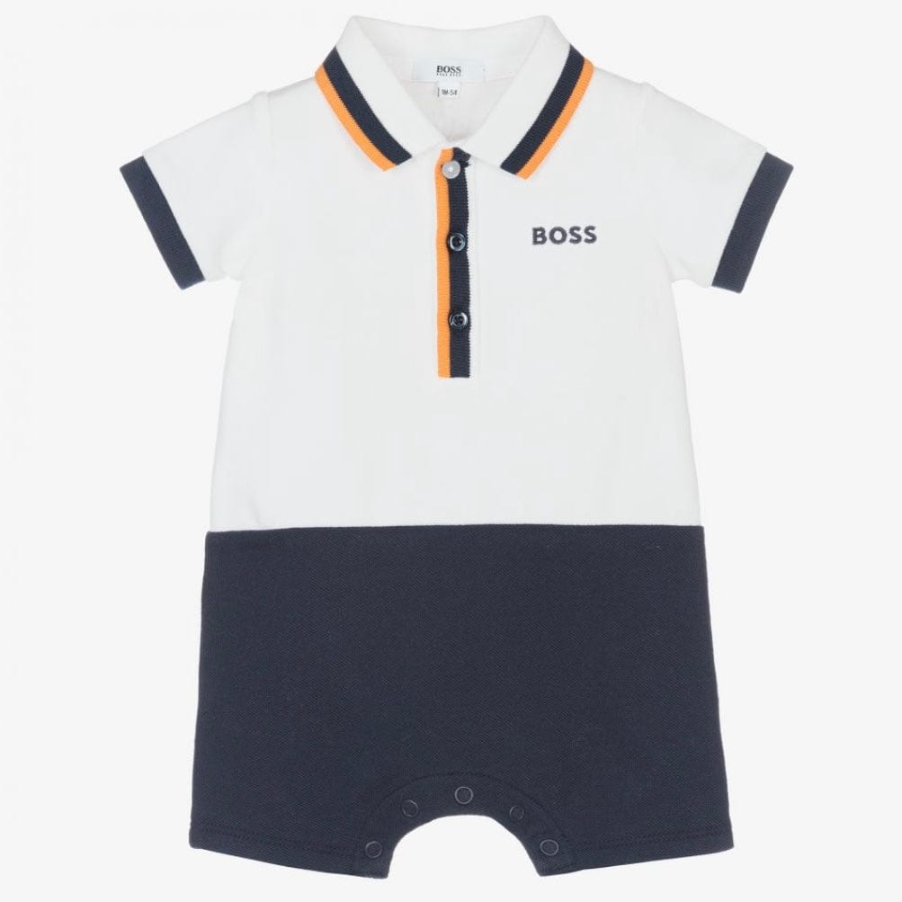 HUGO BOSS - Polo Romper - White / Navy