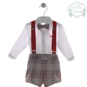 MARTA Y PAULA BOYS BLACK & RED CHECK SHORT SET