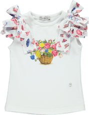 PICCOLA SPERANZA - Flower Basket Skirt Set - White