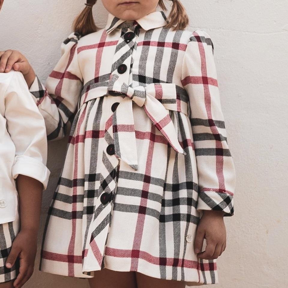 JOSE VARON - Check Dress - Cream