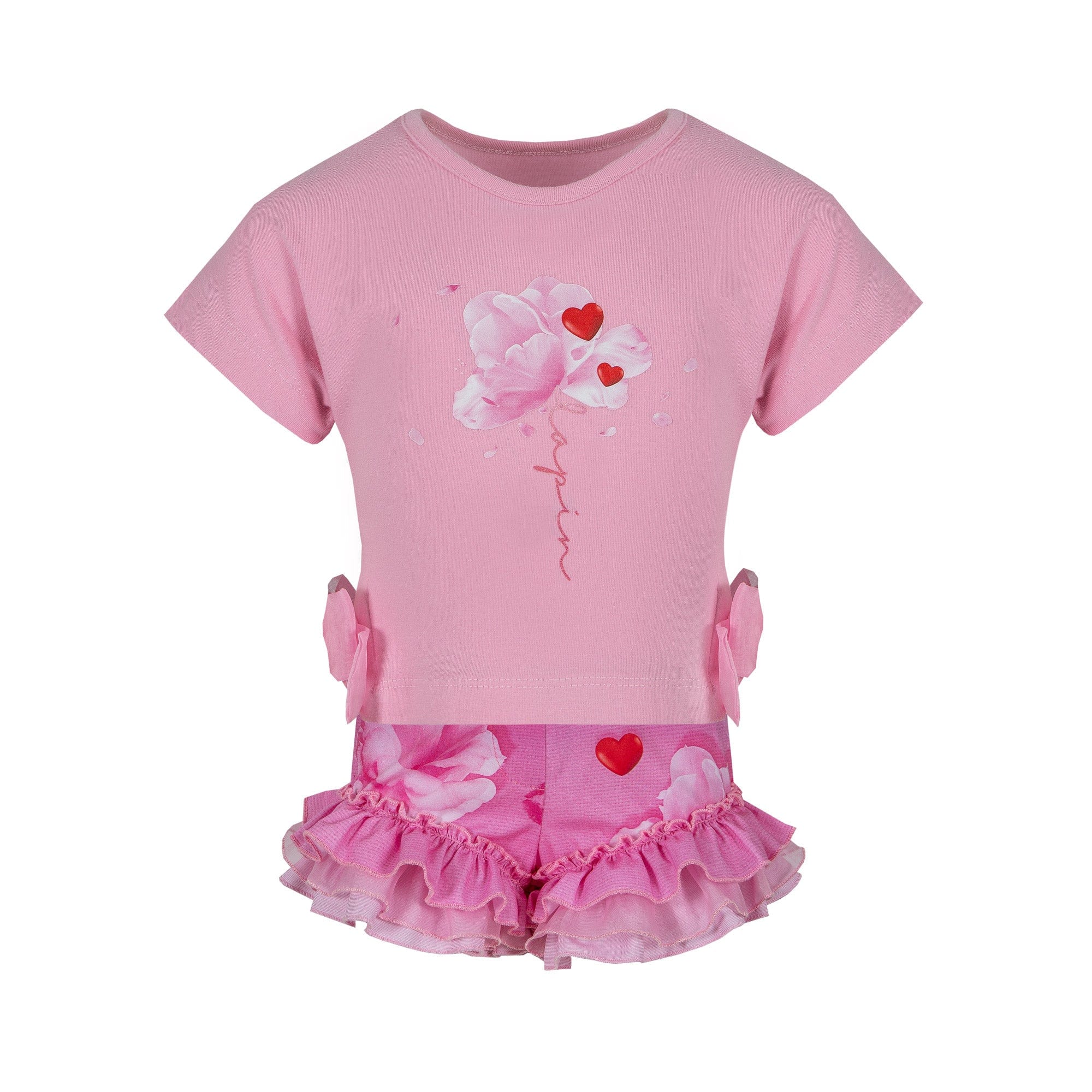 LAPIN HOUSE - Lips & Hearts Short Set - Pink