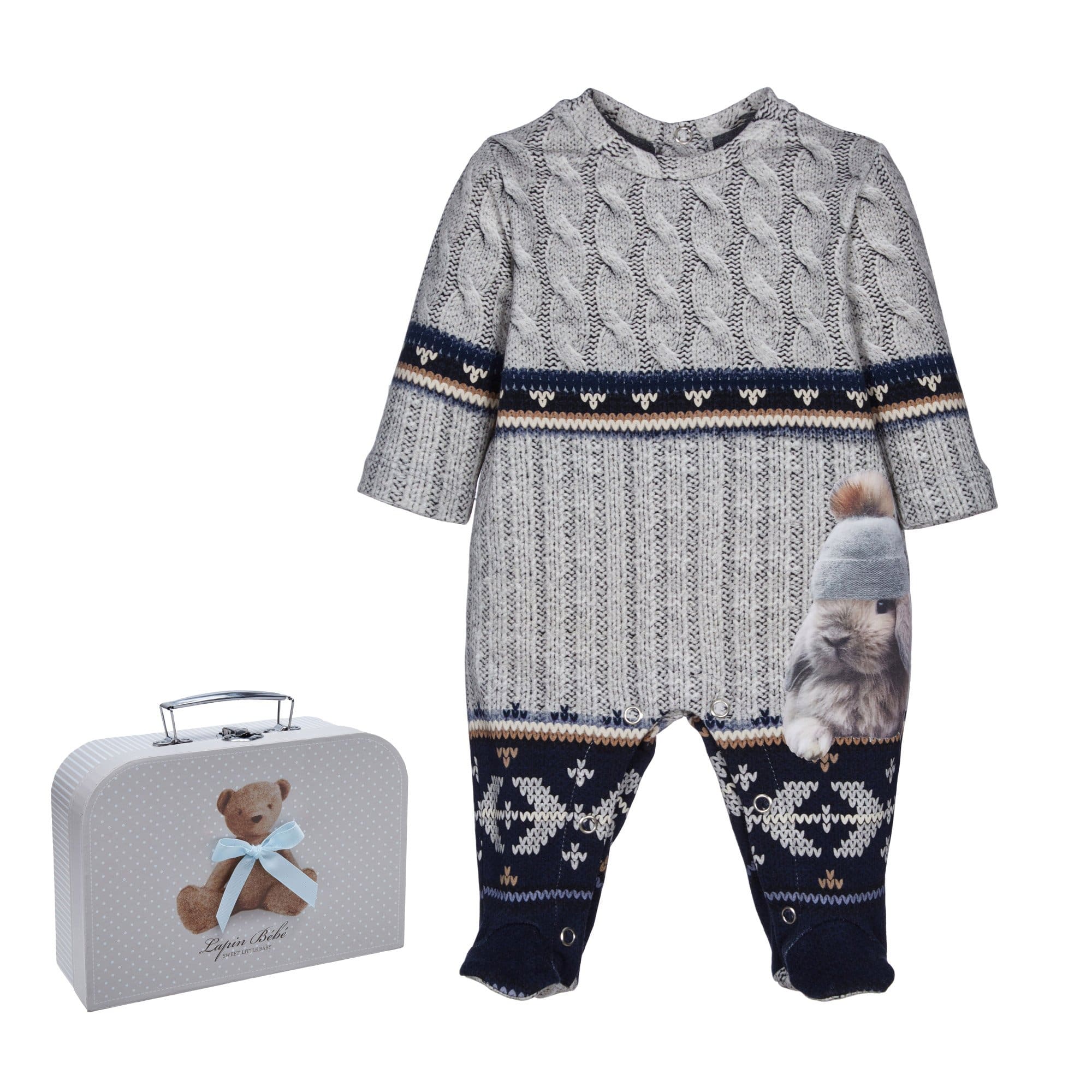LAPIN HOUSE - Winter Rabbit Babygrow - Grey