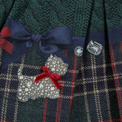 LAPIN HOUSE - Scotty Dog Tartan Skirt Set - Red