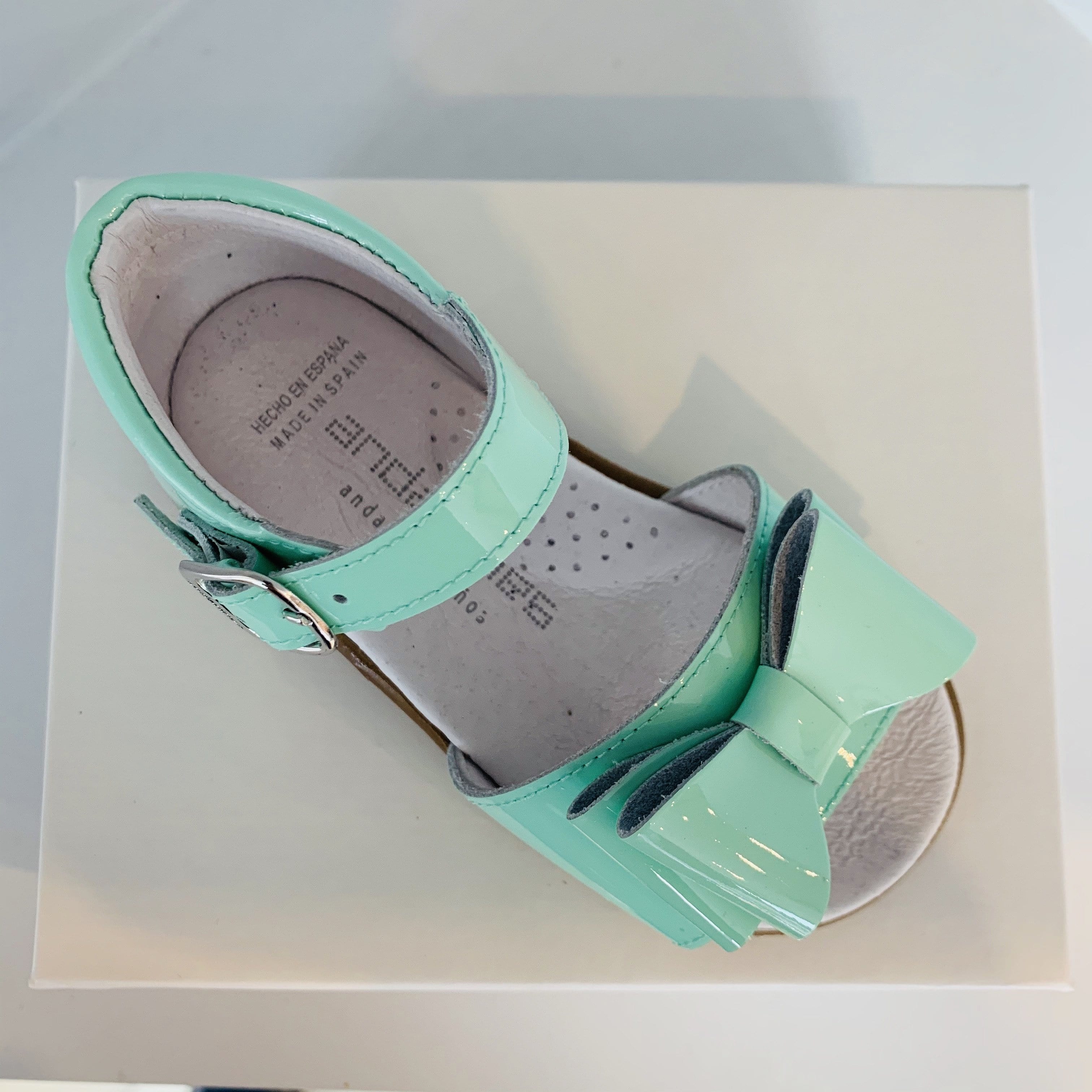 ANDANINES - Patent Leather Sandal - Mint