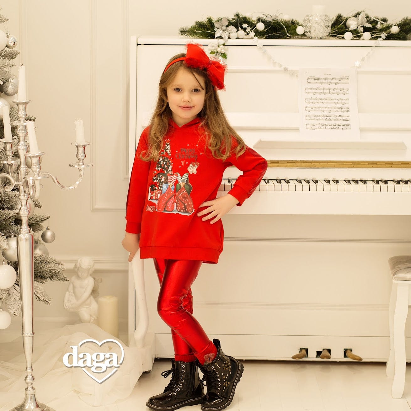 Daga - Waiting For Christmas Leggings Set- Red