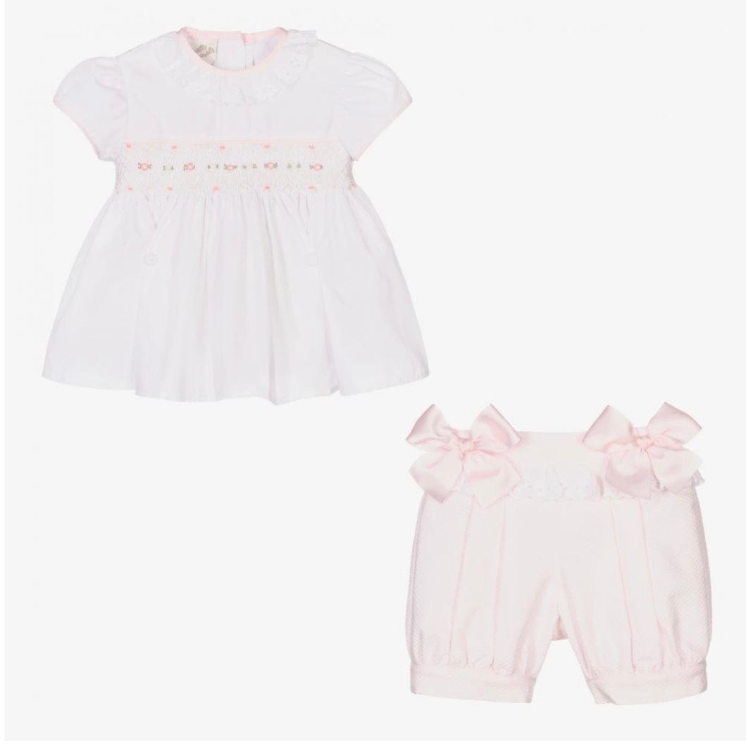 PRETTY ORIGINALS - Smock Short Set & Hairband - Pink