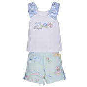 LAPIN HOUSE PASTEL BOW TOP & SHORT SET