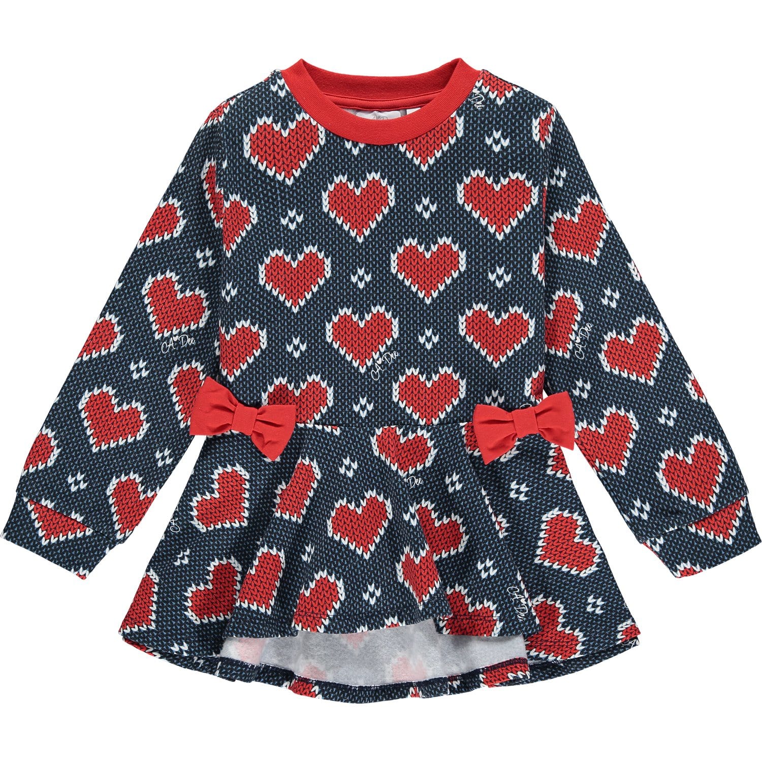 A DEE - Heart Print Sweat Legging Set - Red