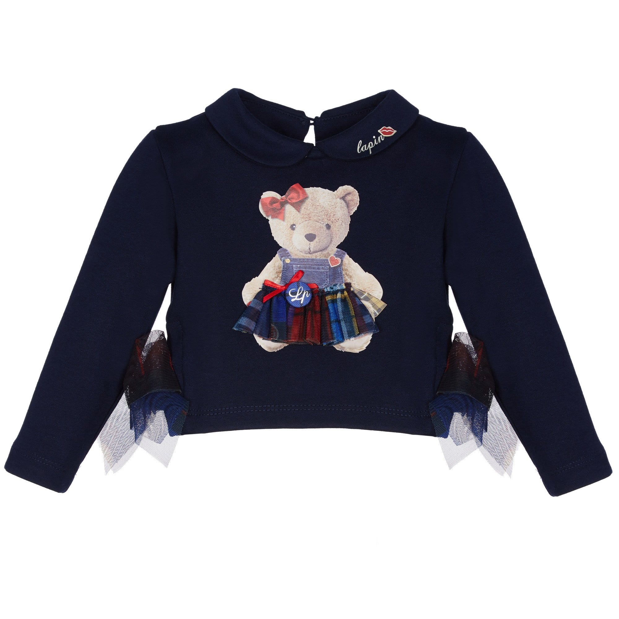 LAPIN HOUSE - Tartan Bear Skirt Set - Navy