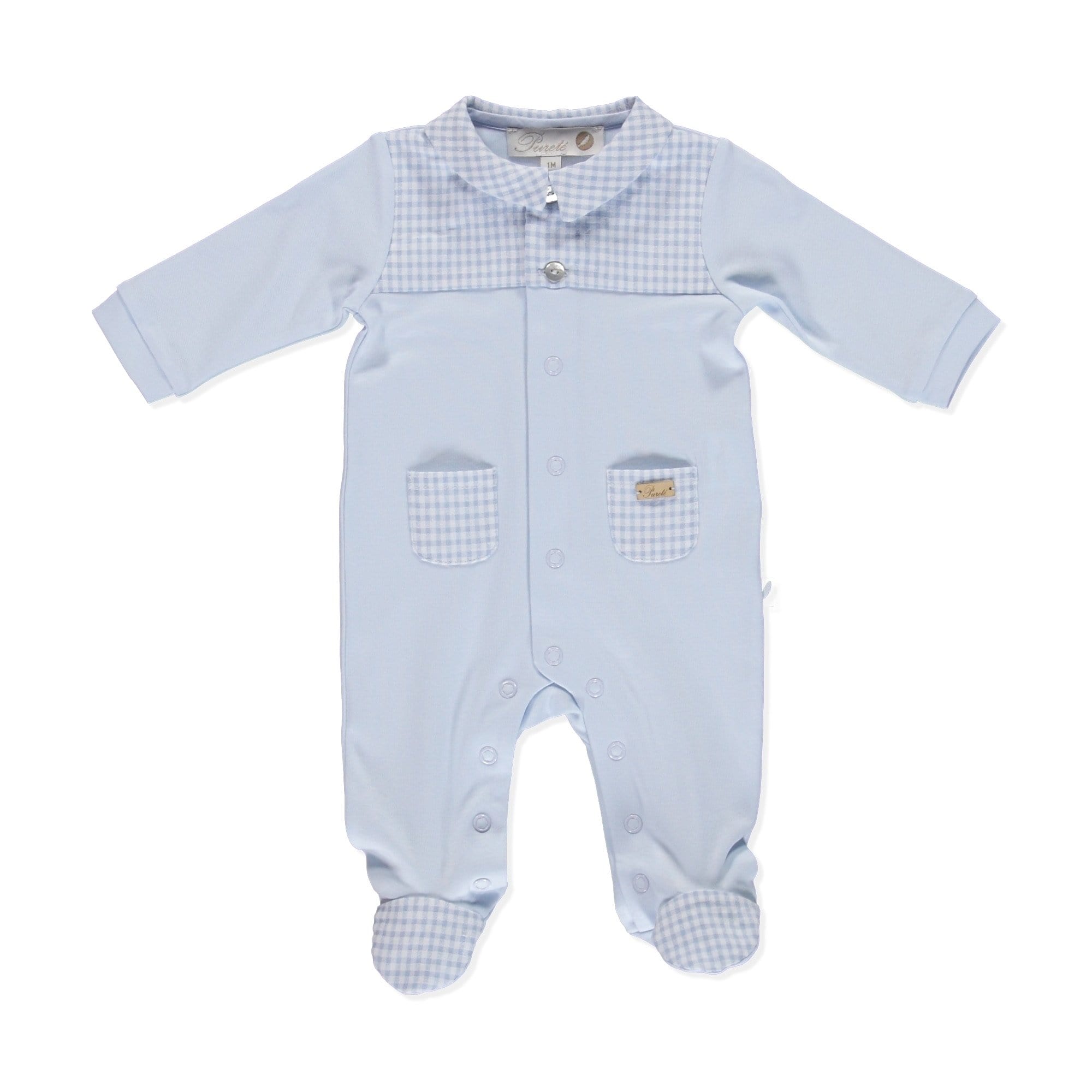 PURETÉ - Gingham Baby Layette Set - Blue