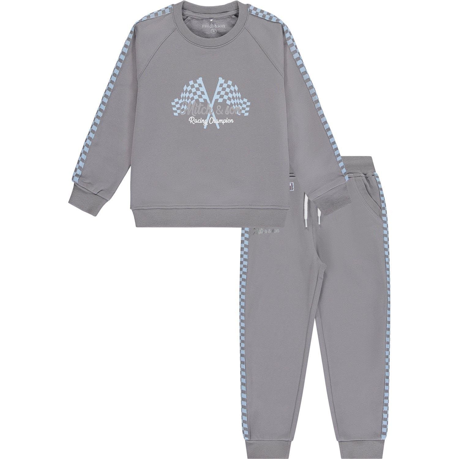 MITCH & SON - Ernest Flag Graphic Tapes Swearshirt Set - Grey
