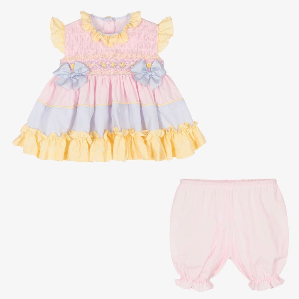 PRETTY ORIGINALS - Smocked Dress Set & Hairband  - Multi