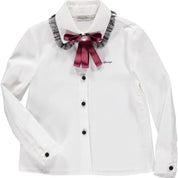 Piccola Speranza  - Check & Bow Skirt Set  - Burgundy
