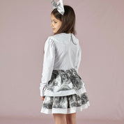 A DEE - Tallulah & Tessy Rose Print Skirt Set - White