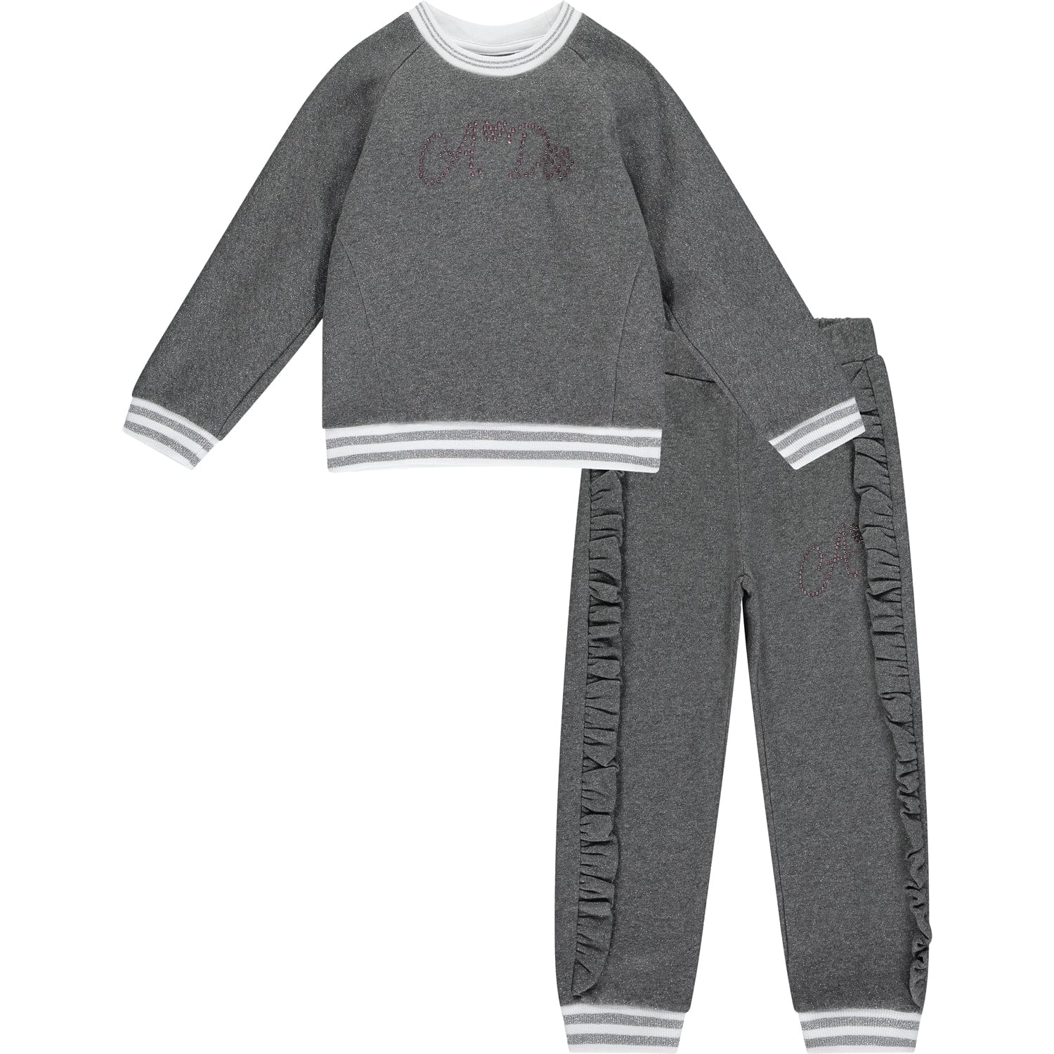A DEE - Tamara Lurex Frill Tracksuit - Dark Grey