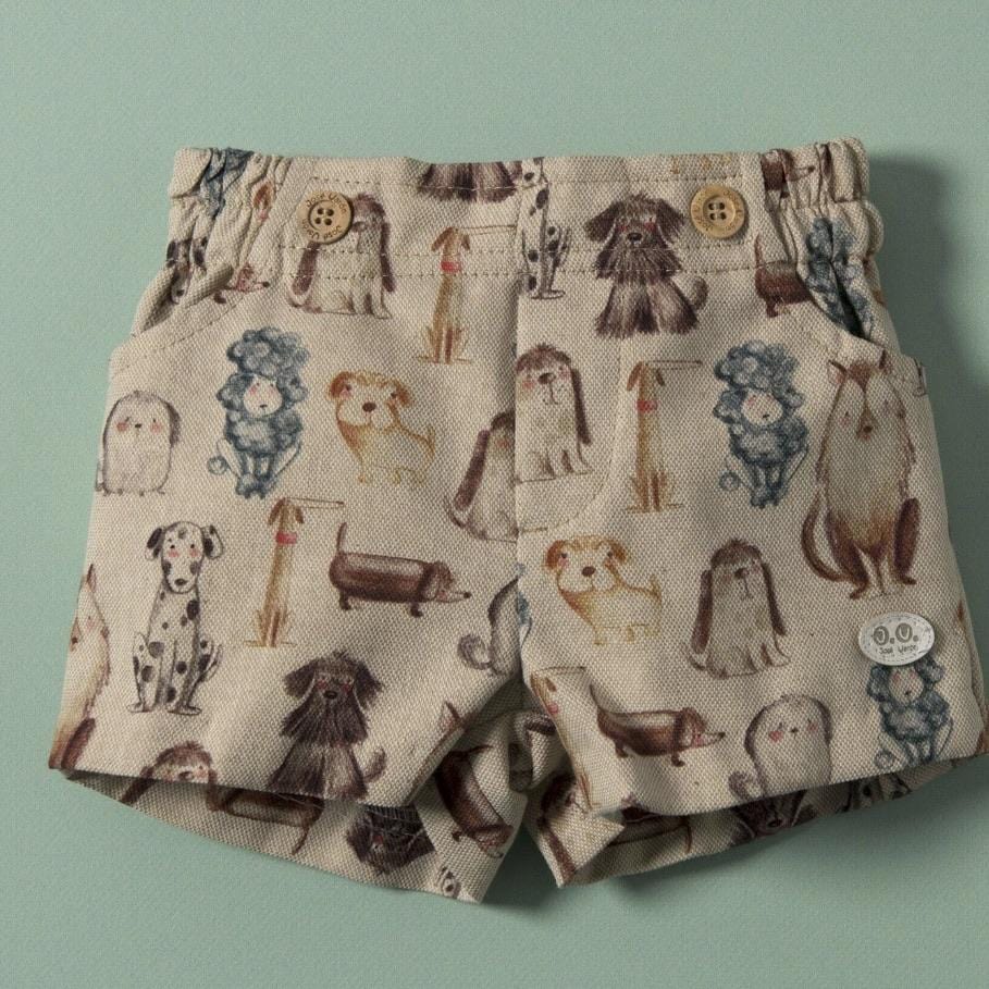 JOSE VARON - Its A Dog's Life Shorts - Cream