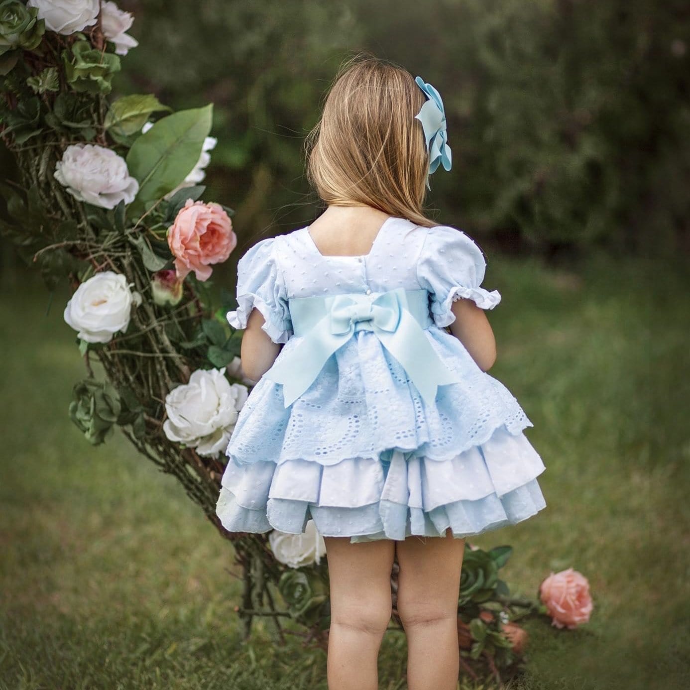 LA AMAPOLA - Martina Baby Dress - Blue