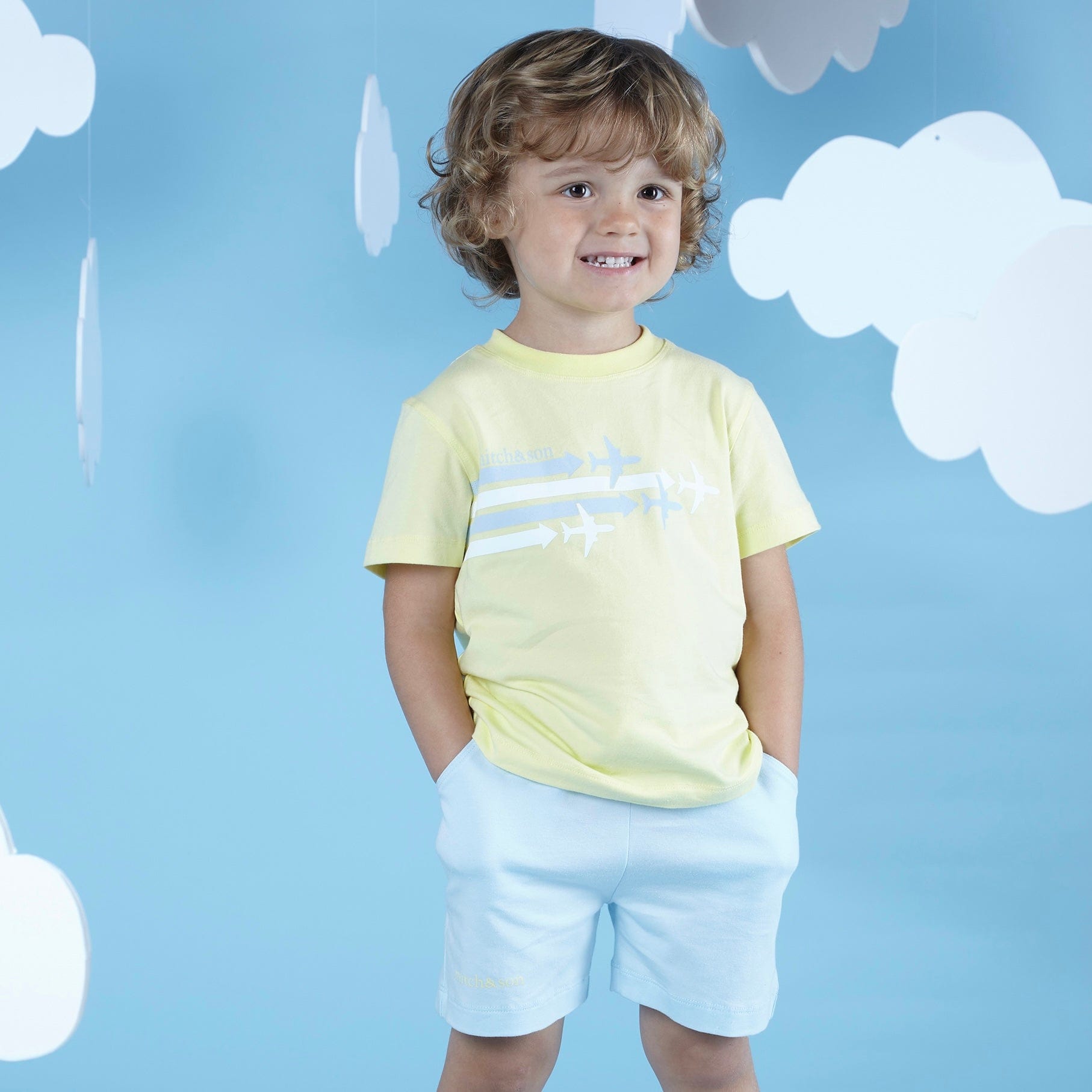 MITCH & SON - Jeffrey A Time To Fly Plane Soft Set - Lemon