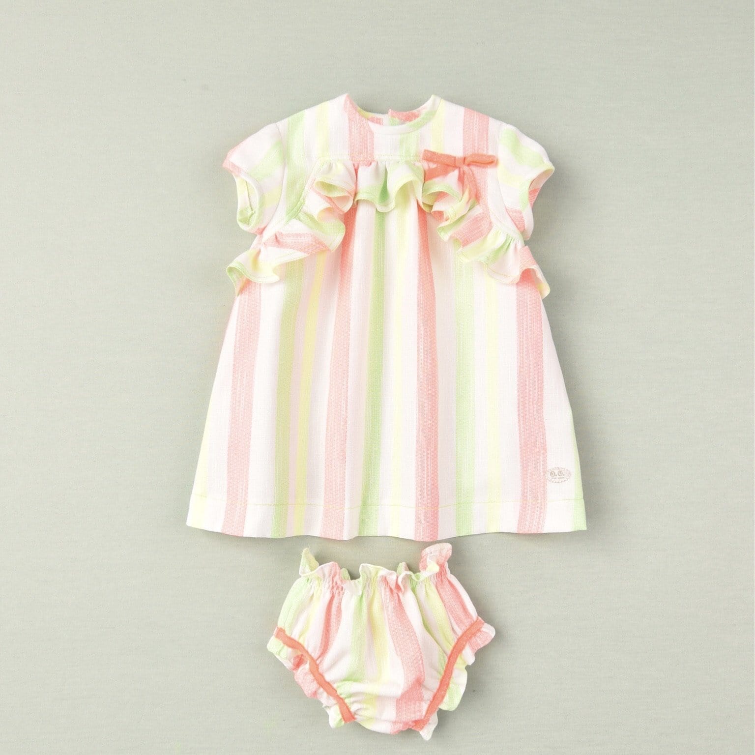 JOSE VARON - Neon Stripe Baby Dress