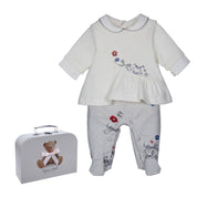 LAPIN HOUSE - Baby Dogtooth Jewel Babygrow  - Cream