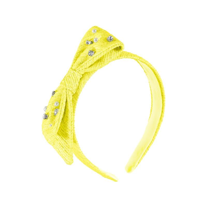 MAYORAL - Embellished Bow Headband - Yellow