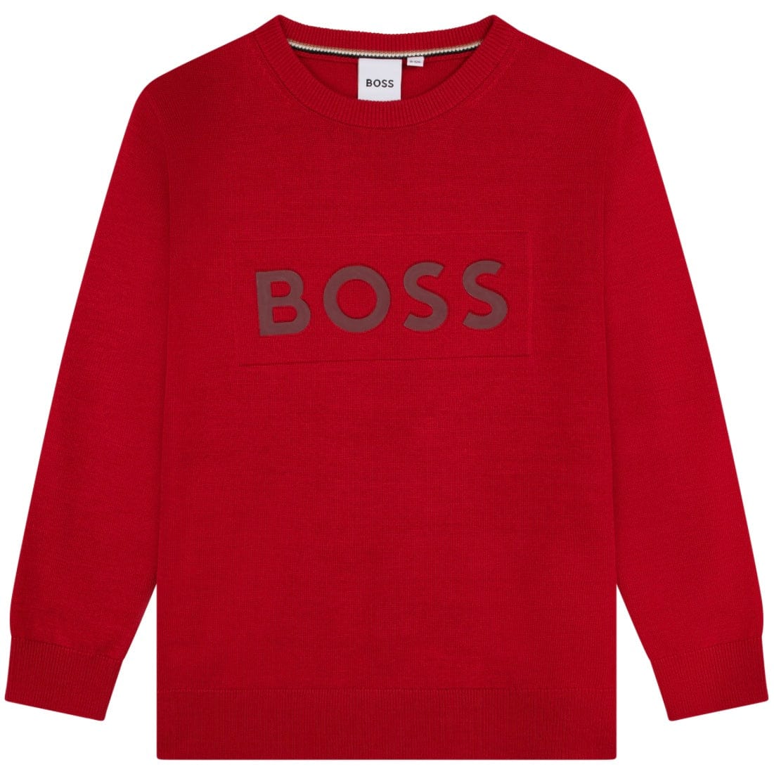 HUGO BOSS - Logo Knit Sweater -  Red