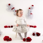LITTLE A - Freida Lurex Skirt Set - White