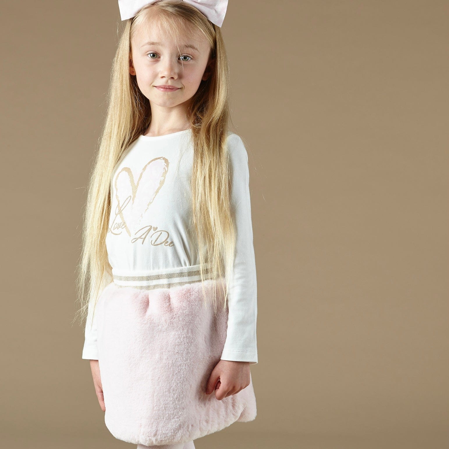 A DEE - Payton Faux Fur Skirt Set - Snow White